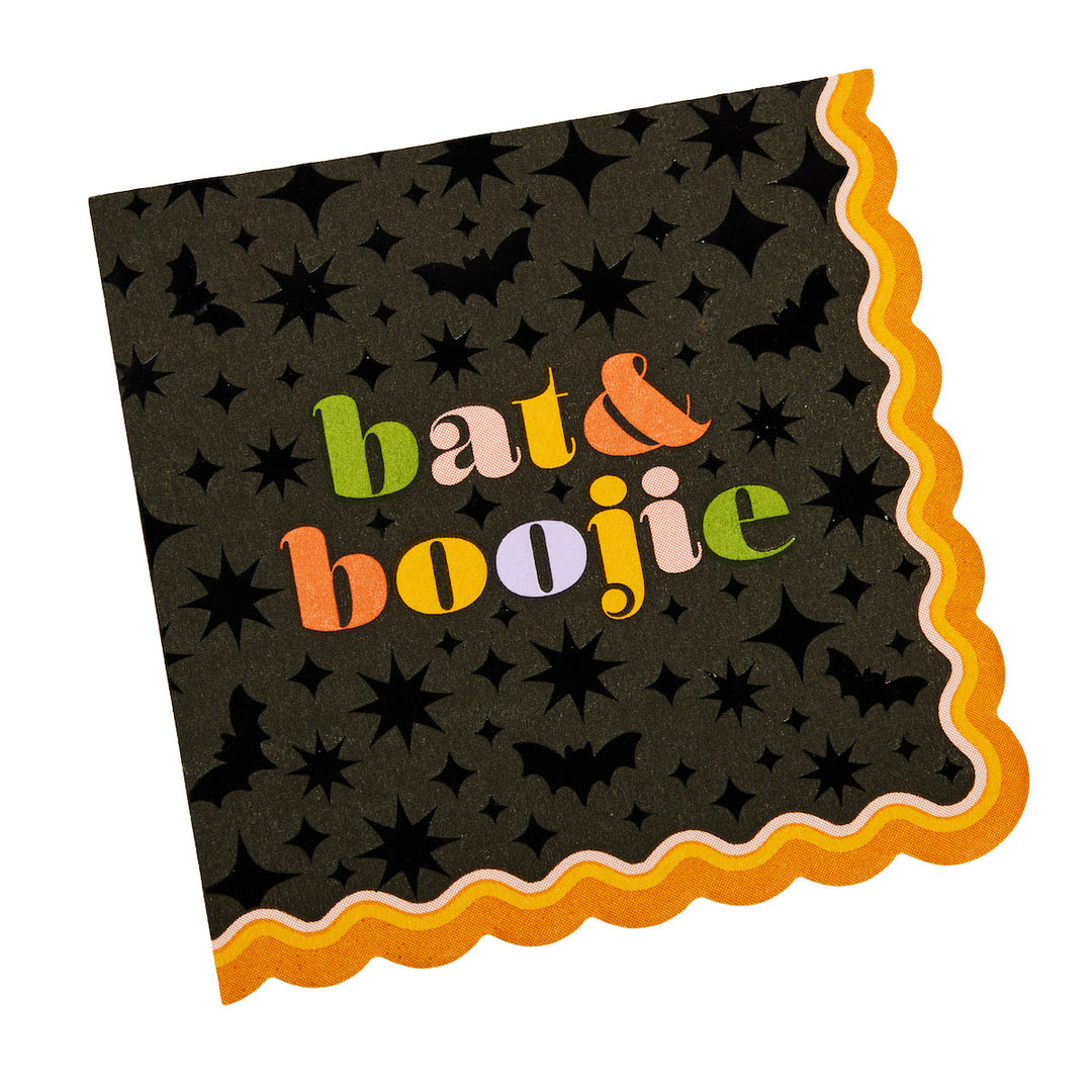 Bat &amp; Boo-jie Paper Cocktail Napkin (Halloween Napkin)