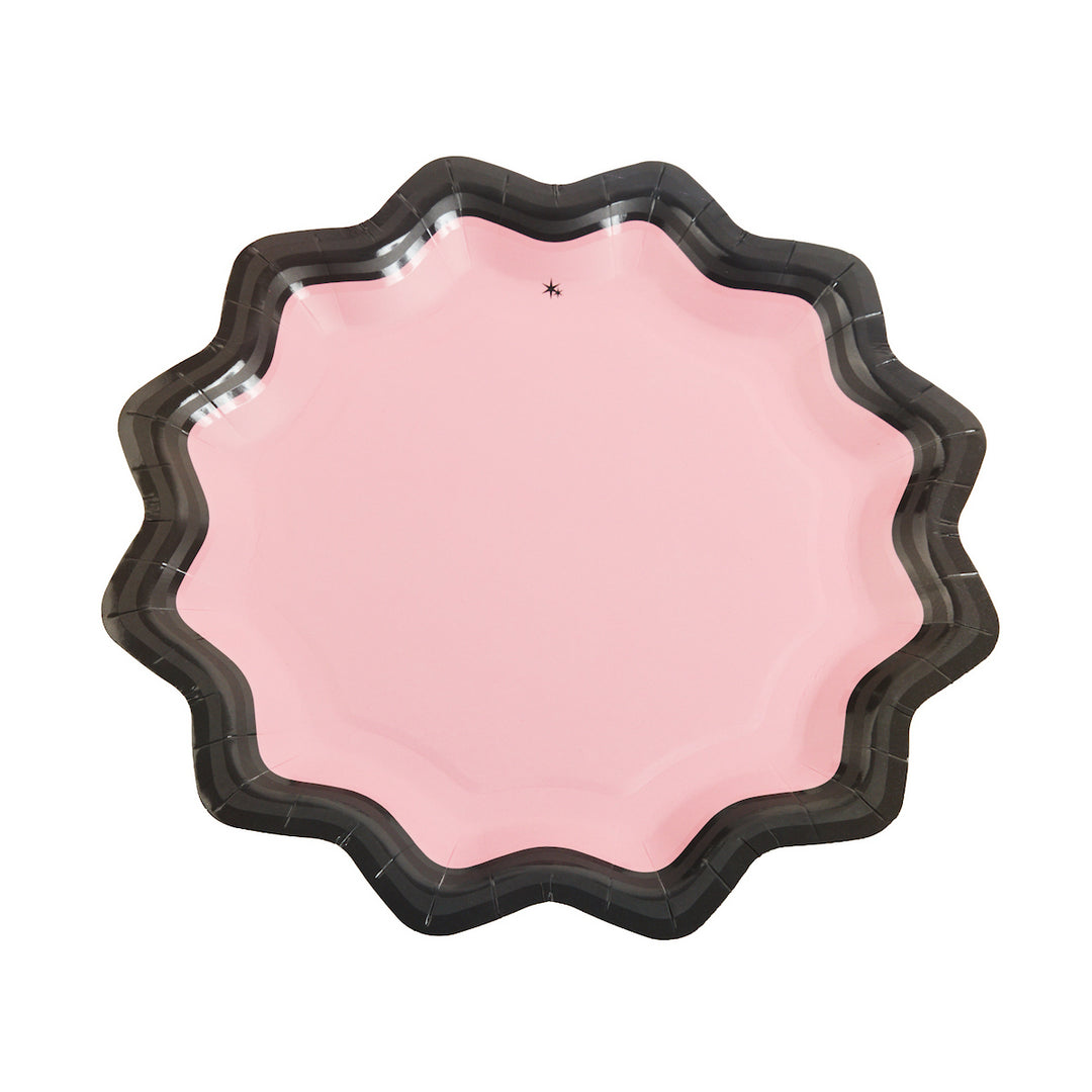 PINK AND BLACK GLOSS 10IN DINNER PLATES