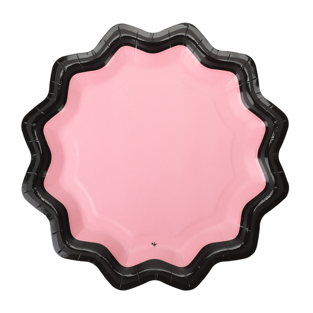 PINK AND BLACK GLOSS 10IN DINNER PLATES