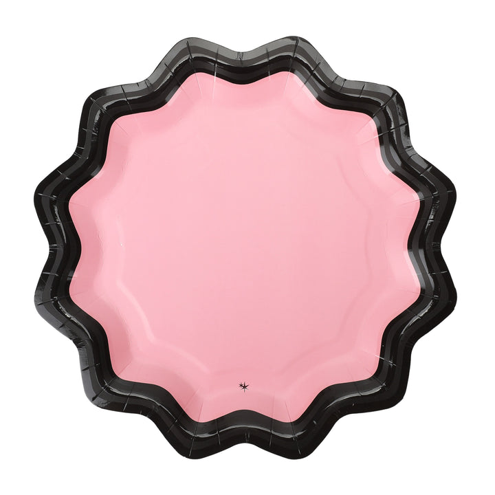 PINK AND BLACK GLOSS 10IN DINNER PLATES