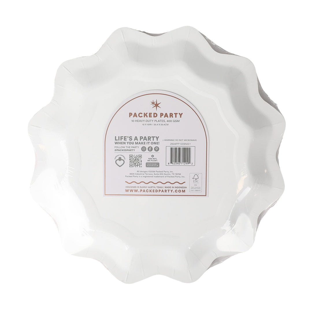 Packed Party Orange Spice Wavy Dinner Plates, 10 Inch Paper Plates, 10 Count, Disposable Fall Tableware for Thanksgiving, Friendsgiving &amp; Fall Parties