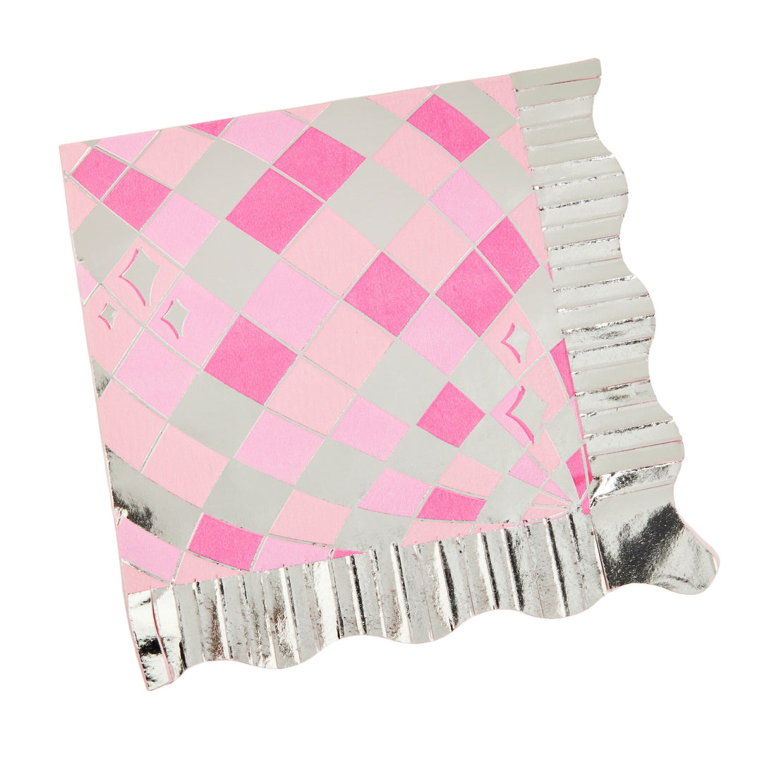 Packed Party Disco Ball Pink Napkins (set of 6)