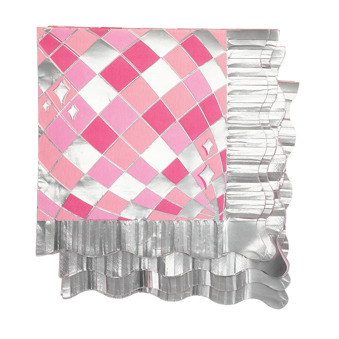 Packed Party Disco Ball Pink Napkins (set of 6)