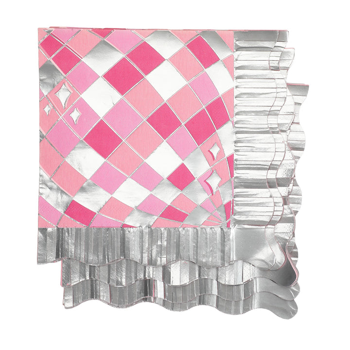 Packed Party Disco Ball Pink Napkins (set of 6)
