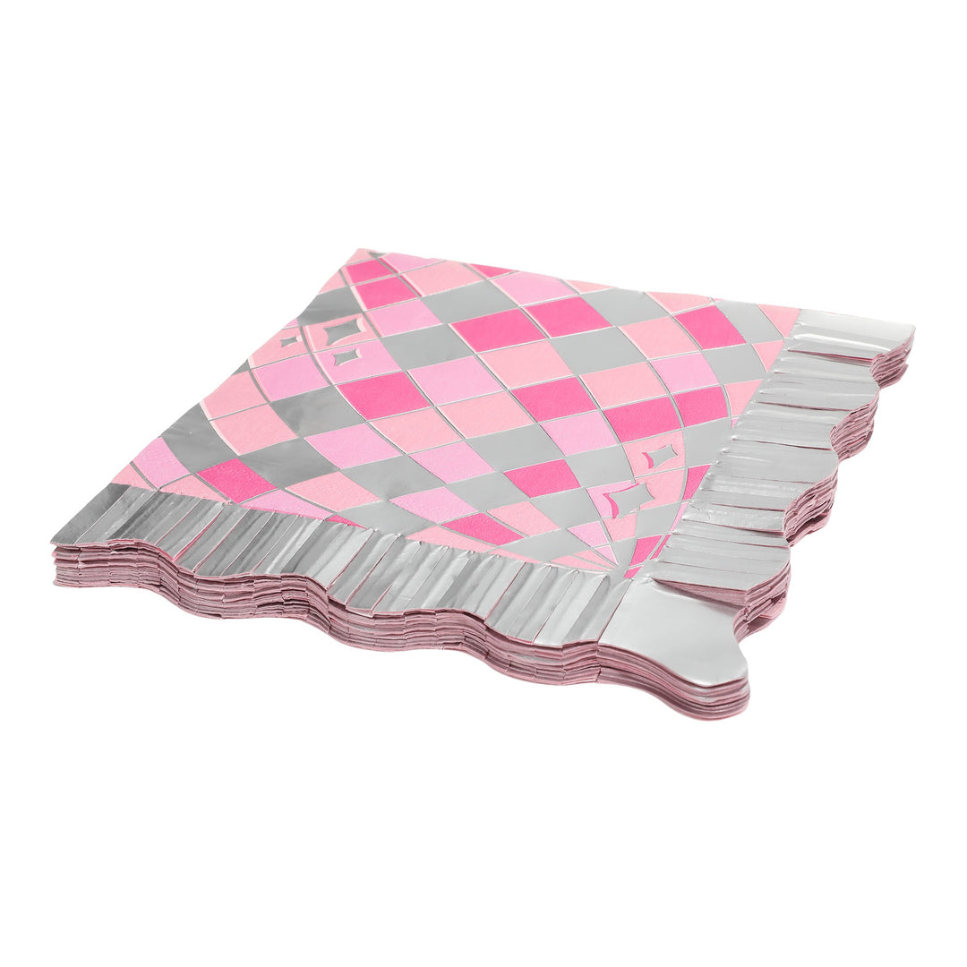 Packed Party Disco Ball Pink Napkins (set of 6)