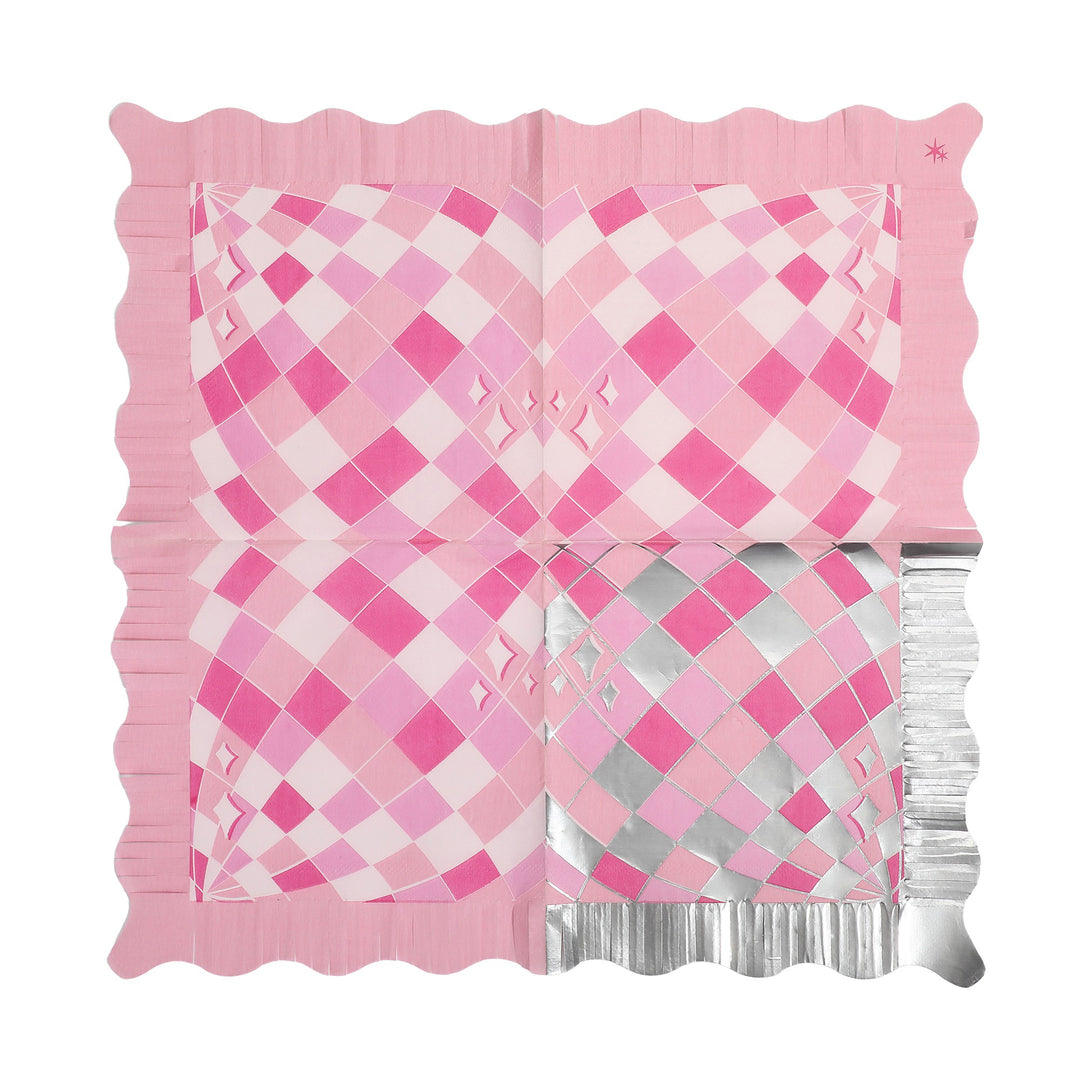 Packed Party Disco Ball Pink Napkins (set of 6)