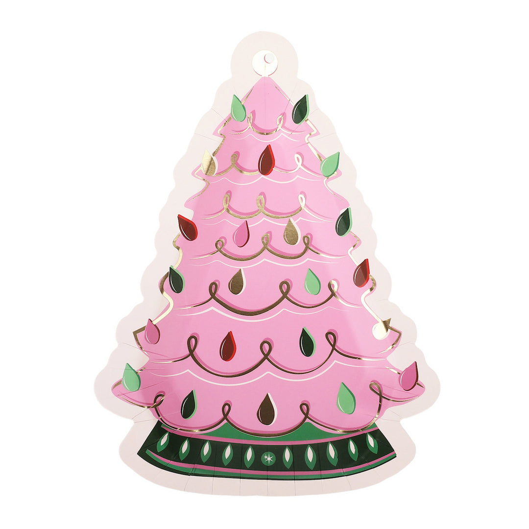 Merry Kitschmas Pink Tree Lunch Plates