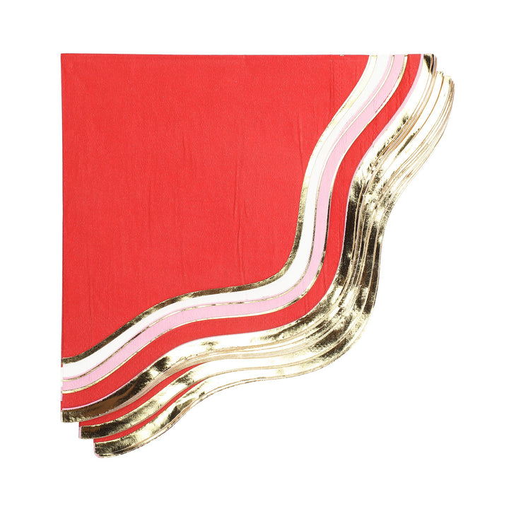 Packed Party Red Paper Napkins, Festive Party Ware