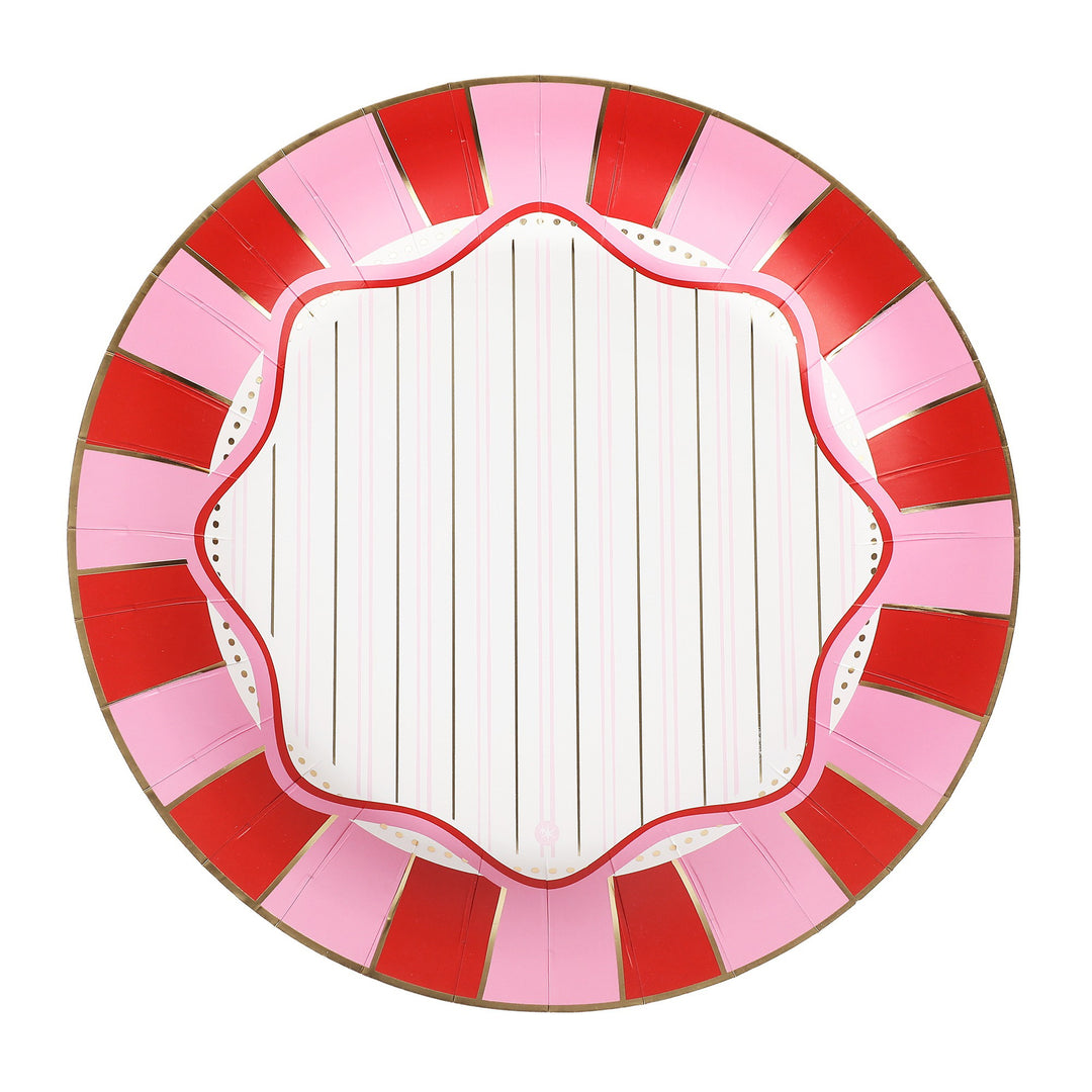 Packed Party Red and Pink 10 In Plate, Party Ware