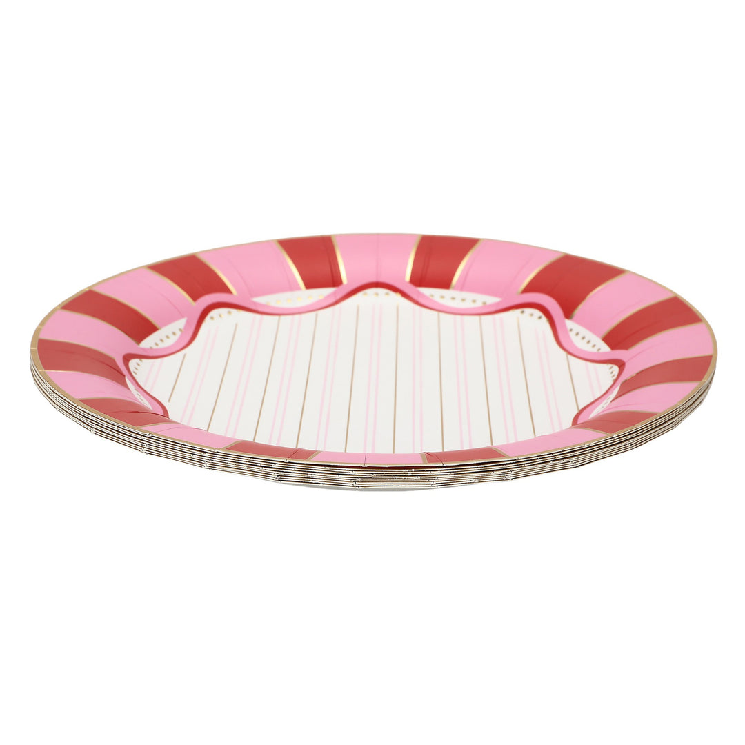 Packed Party Red and Pink 10 In Plate, Party Ware