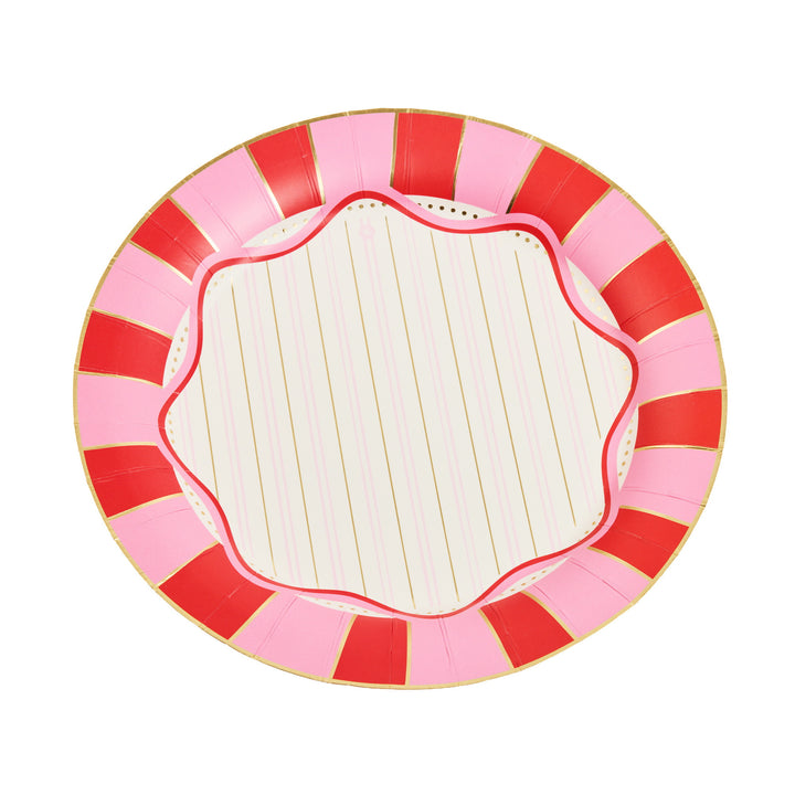 Packed Party Red and Pink 10 In Plate, Party Ware