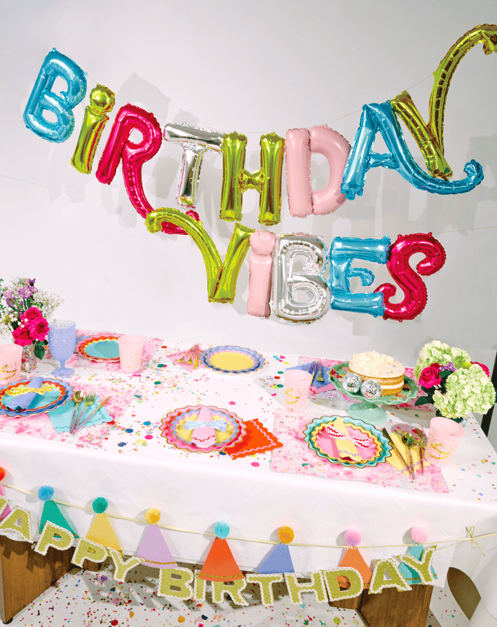 Packed Party Birthday Vibes Mylar Balloon Banner