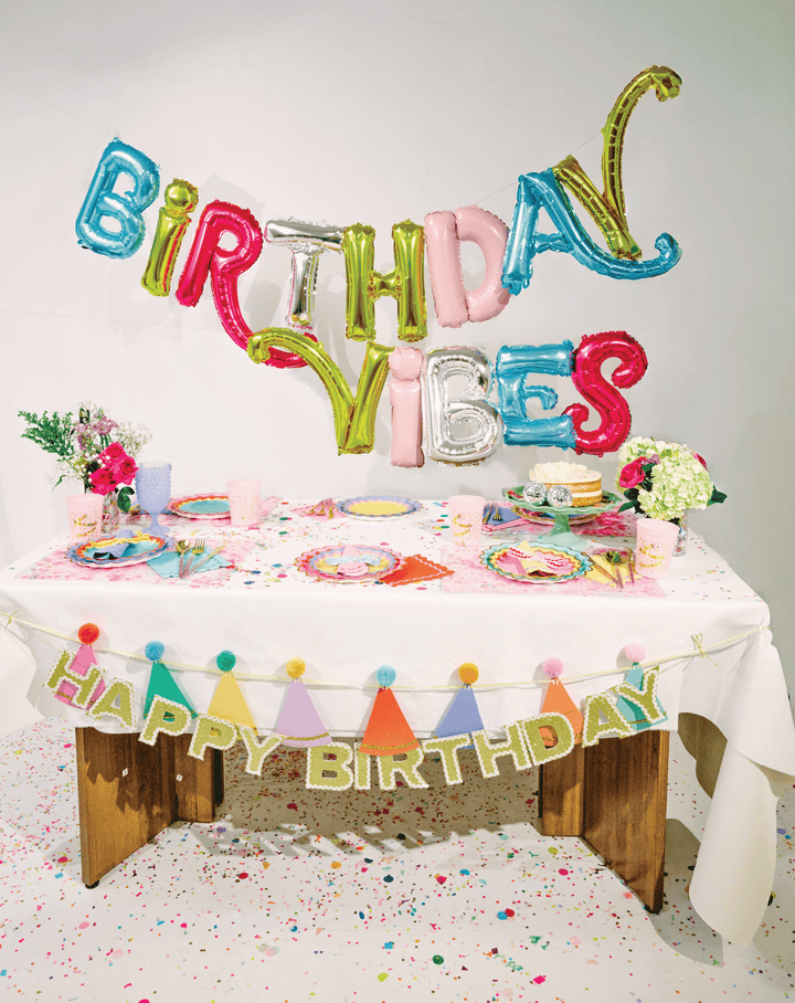 Packed Party Birthday Vibes Mylar Balloon Banner