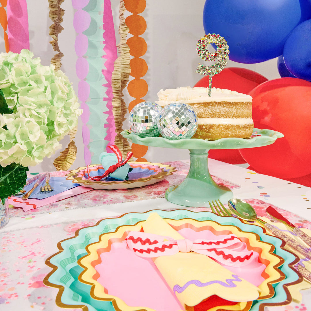 Confetti Time Number Cake Toppers - 9