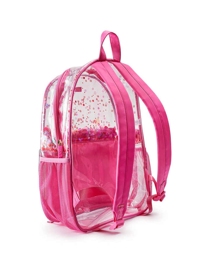 Clear Sweet Tart Pink Confetti Backpack