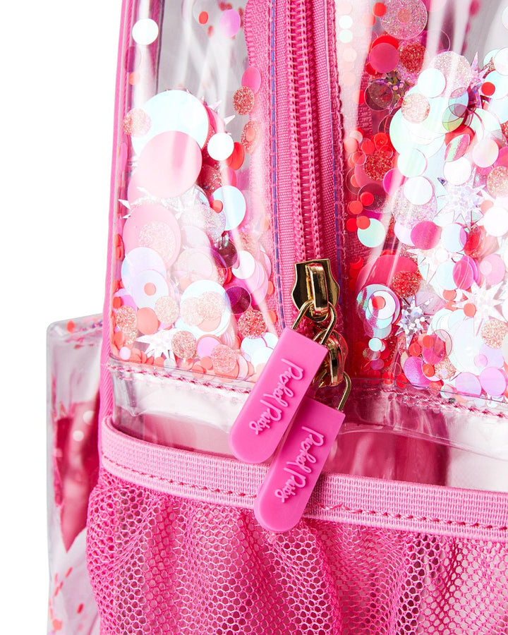 Clear Sweet Tart Pink Confetti Backpack
