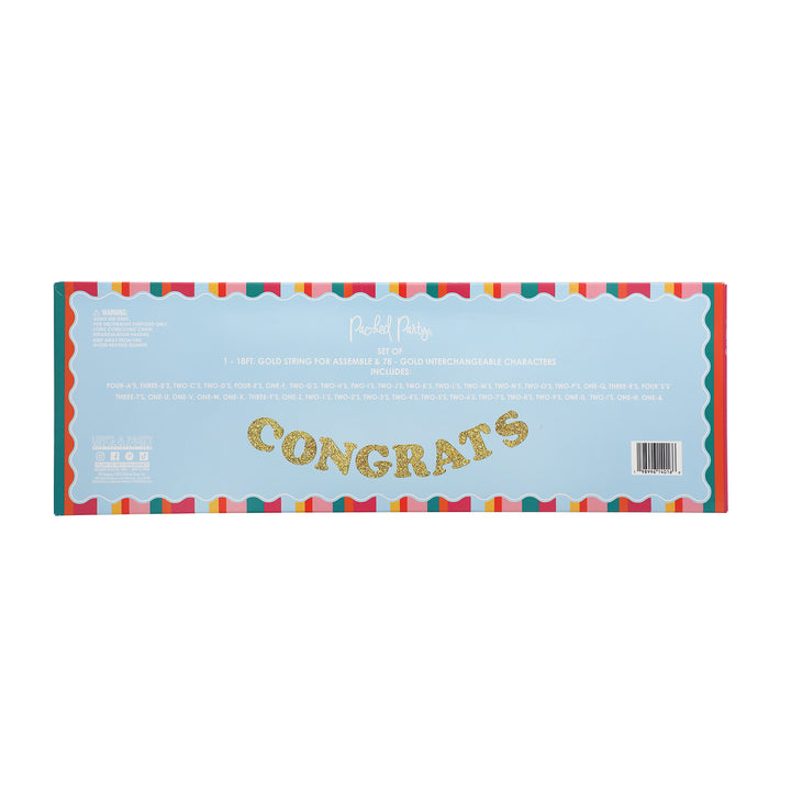 Packed Party Customizable Letter Garland Comes with 78 Interchangeable Gold Glitter Letters and Numbers