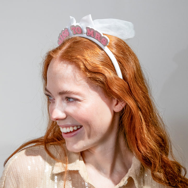 Packed Party Miss To Mrs &amp; Bride Squad 4-pack Novelty Bridal Headbands for Bachelorette Parties and Bridal Showers