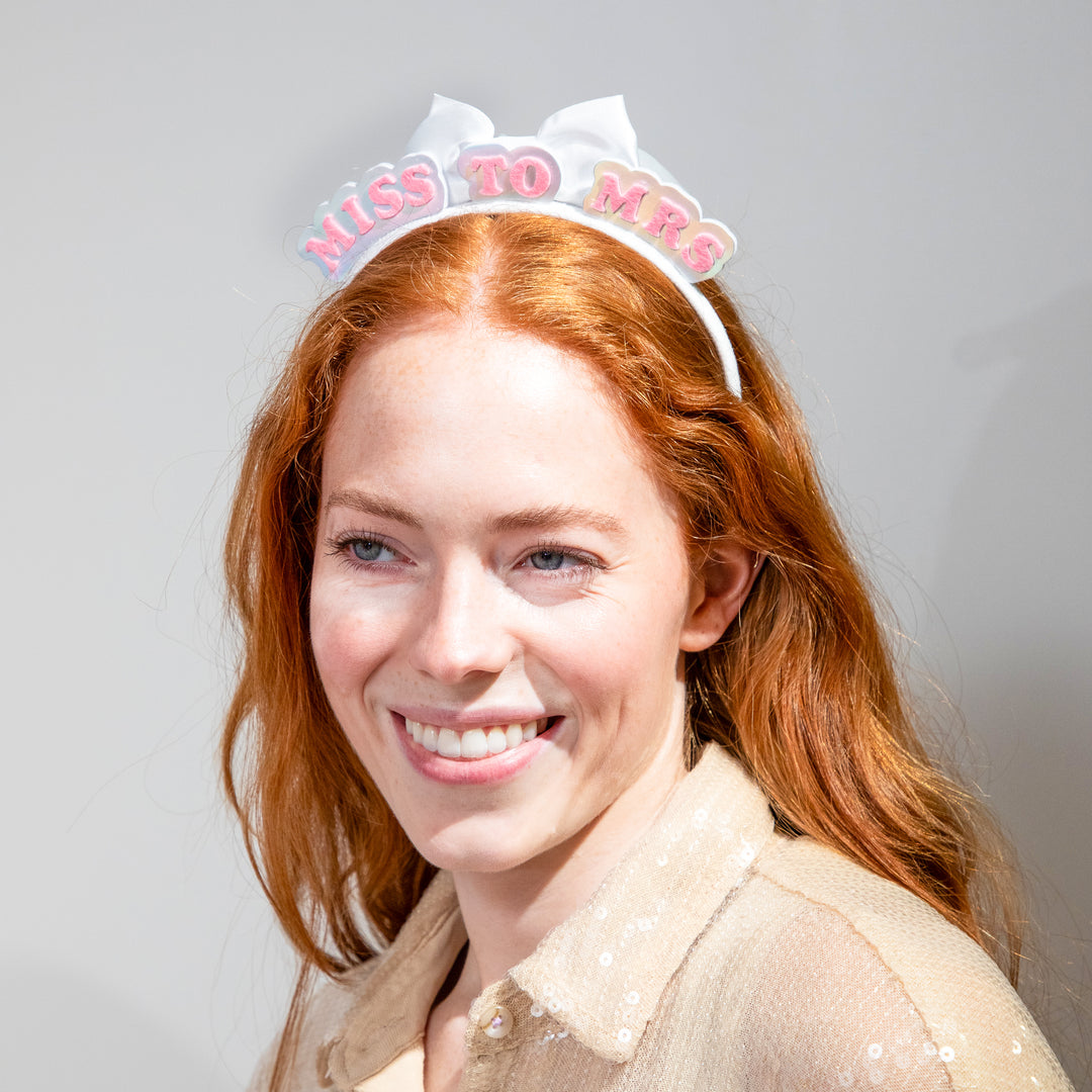 Packed Party Miss To Mrs &amp; Bride Squad 4-pack Novelty Bridal Headbands for Bachelorette Parties and Bridal Showers