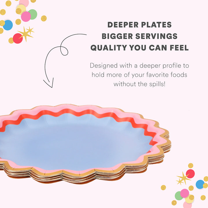 Rainbow Ric Rac Assorted Dessert Plates (10 ct)