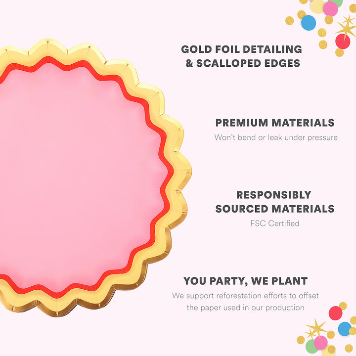 Rainbow Ric Rac Assorted Dessert Plates (10 ct)